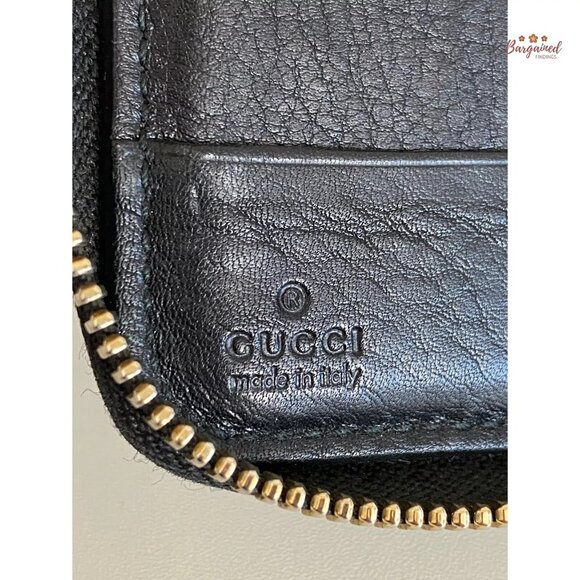 Authentic GUCCI Black Leather Soho Interlocking G Medium Zip Around Wallet - Picture 10 of 14